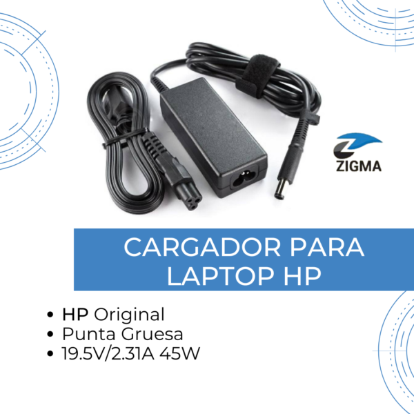 CARGADOR PARA LAPTOP HP PUNTA GRUEASA