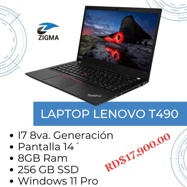 Laptop Lenovo T490 – Clase A i7 8va