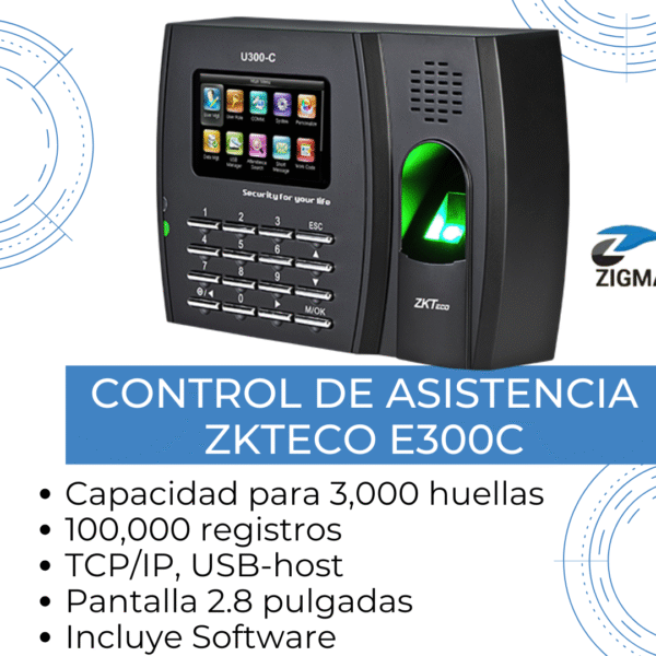CONTROL DE ASISTENCIA ZKTECO E300C